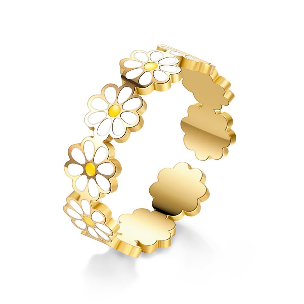 ★daisy★♡14kgf Amazon.com: OIDIMS Cute Daisy Flower Adjustable Stacking
